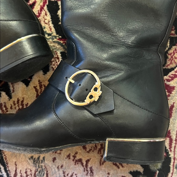Tory Burch Black Leather Heeled Boots - Picture 8 of 16